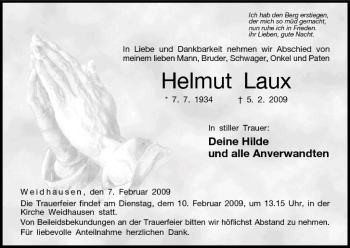 Anzeige von Helmut Laux von MGO