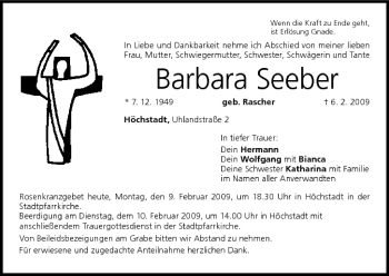 Anzeige von Barbara Seeber von MGO