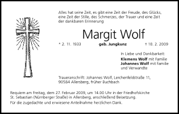 Anzeige von Margit Wolf von MGO