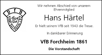 Anzeige von Hans Härtel von MGO