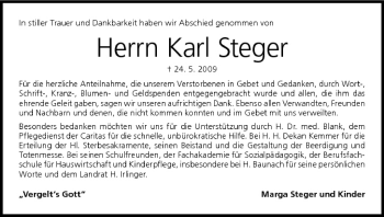 Anzeige von Karl Steeger von MGO