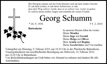 Anzeige von Georg Schumm von MGO