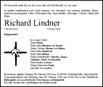 Anzeige von Richard Lindner von MGO