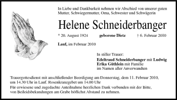 Anzeige von Helene Schneiderbanger von MGO