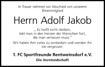 Anzeige von Adolf Jakob von MGO