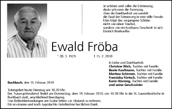 Anzeige von Ewald Fröba von MGO