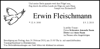 Anzeige von Erwin Fleischmann von MGO