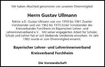 Anzeige von Gustav Ullmann von MGO