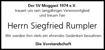 Anzeige von Siegfried Rumpler von MGO