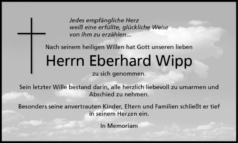  Traueranzeige für Eberhard Wipp vom 12.03.2010 aus MGO