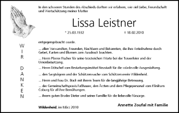 Anzeige von Lissa Leistner von MGO