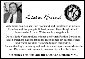 Anzeige von Bernd  von MGO