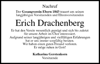 Anzeige von Erich Drachenberg von MGO