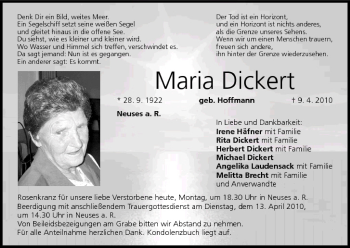 Anzeige von Maria Dickert von MGO