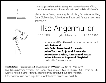 Anzeige von Ilse Angermüller von MGO