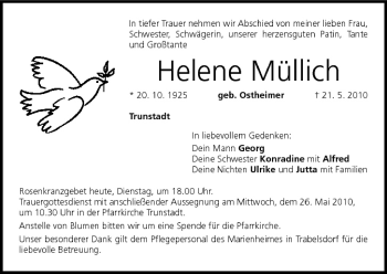 Anzeige von Helene Müllich von MGO