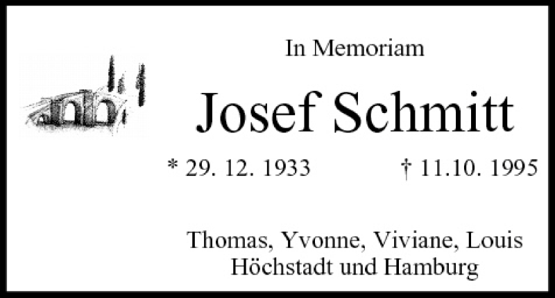  Traueranzeige für Josef Schmitt vom 11.10.2010 aus MGO
