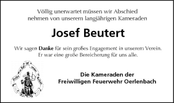 Anzeige von Josef Beutert von MGO
