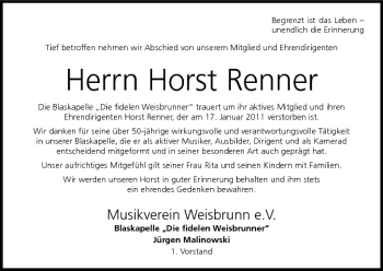 Anzeige von Horst Renner von MGO