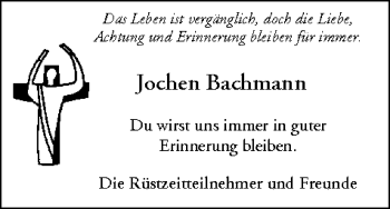 Anzeige von Jochen Bachmann von MGO