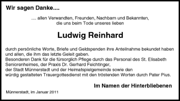 Anzeige von Ludwig Reinhard von MGO