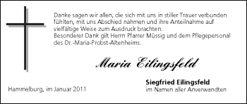 Anzeige von Maria Eilingsfeld von MGO