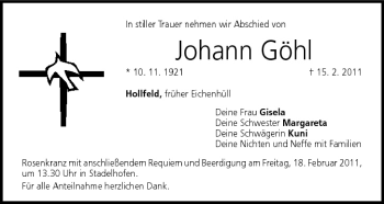 Anzeige von Johann Göhl von MGO