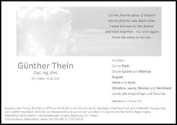 Anzeige von Günther Thein von MGO