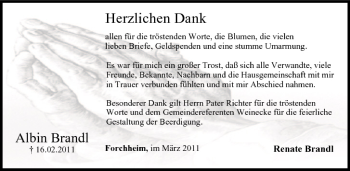 Anzeige von Albin Brandl von MGO