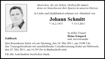 Anzeige von Johann Schmitt von MGO
