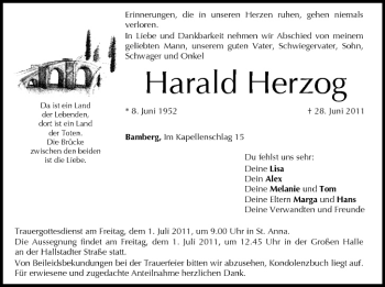 Traueranzeige von Harald Herzog