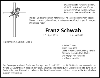 Anzeige von Franz Schwab von MGO