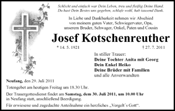 Anzeige von Josef Kotschenreuther von MGO