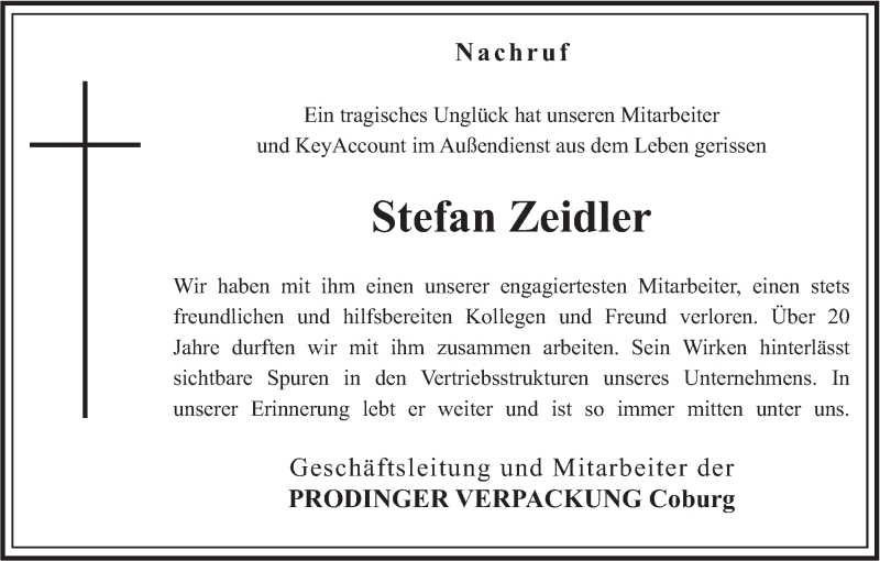  Traueranzeige für Stefan Zeidler vom 05.05.2015 aus MGO