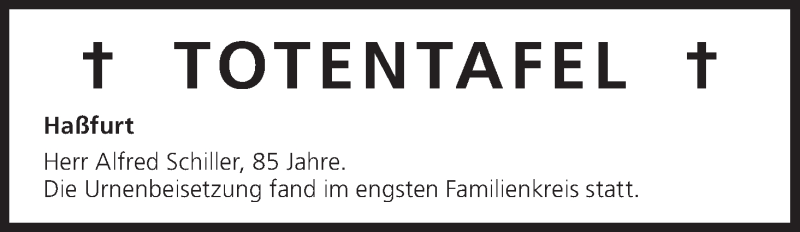  Traueranzeige für Totentafel vom 05.08.2015 vom 05.08.2015 aus MGO