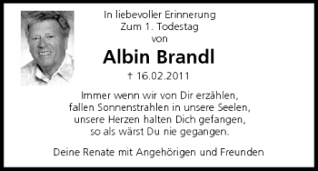 Anzeige von Albin Brandl von MGO