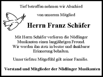 Anzeige von Franz Schäfer von MGO