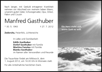 Anzeige von Manfred Gasthuber von MGO