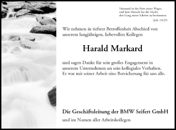 Anzeige von Harald Markard von MGO