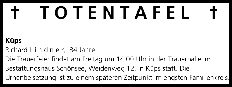  Traueranzeige für Totentafel vom 07.06.2013 vom 07.06.2013 aus MGO