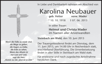 Anzeige von Karolina Neubauer von MGO