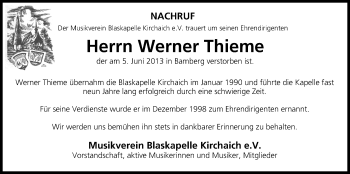 Anzeige von Werner Thieme von MGO