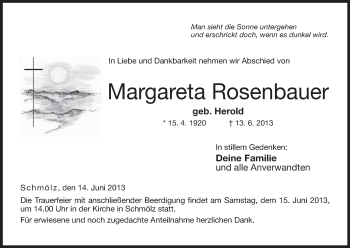 Anzeige von Margareta Rosenbauer von MGO