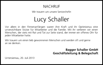 Anzeige von Lucy Schaller von MGO