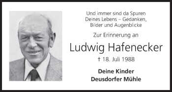 Anzeige von Ludwig Hafenecker von MGO