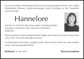 Anzeige von Hannelore  von MGO