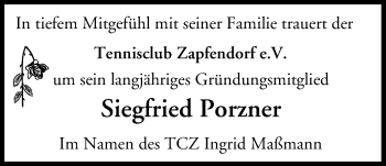 Anzeige von Siegfried Porzner von MGO