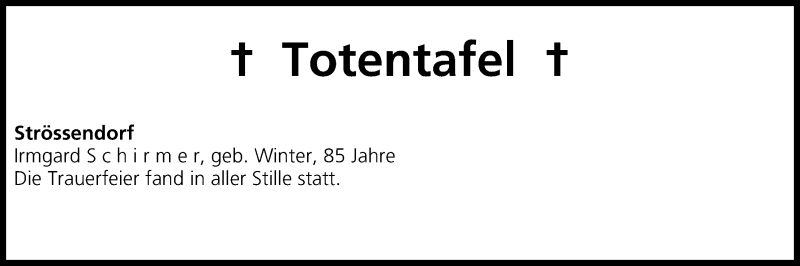  Traueranzeige für Totentafel vom 02.08.2013 vom 02.08.2013 aus MGO