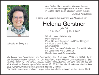 Anzeige von Helena Gerstner von MGO