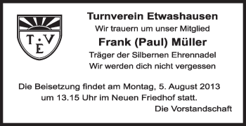Anzeige von Frank Müller von MGO